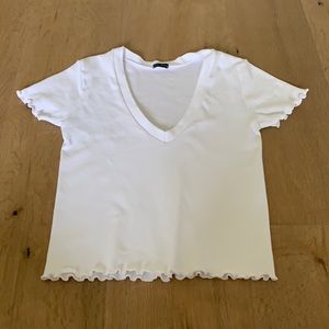 NWOT brandy melville white v-neck top